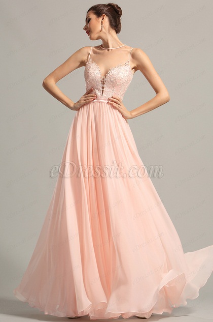 Sleeveless Pink Evening Dress Prom Dress