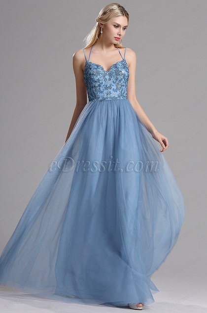 Sweetheart Spaghetti Bridesmaid Evening Dress