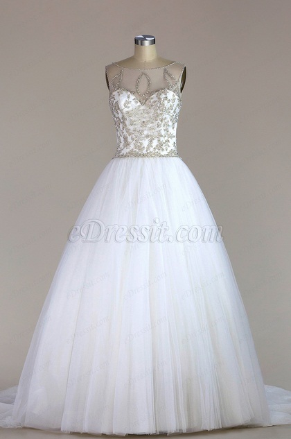 Sleeveless Beaded Mermaid Wedding Dress