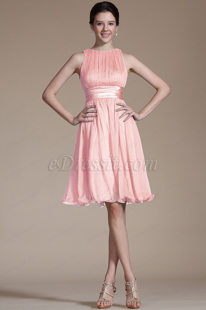 Robe Courte Sans Manche Rose