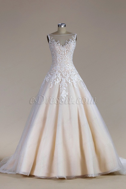 Robe de Mariée Tuille Sans Manche