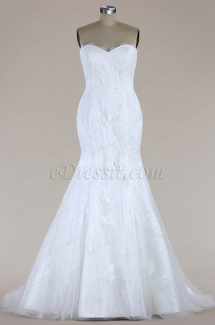 Robe de Mariée Sans Bretelle Dentelle