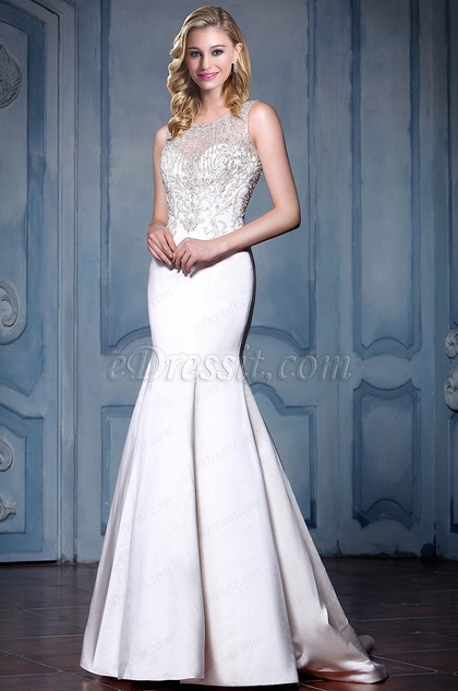 Strapless Beaded Mermaid Wedding Dress