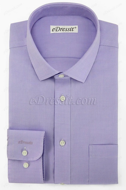 Sans Repassage Chemise Sur Mesure 100% Coton Lilas