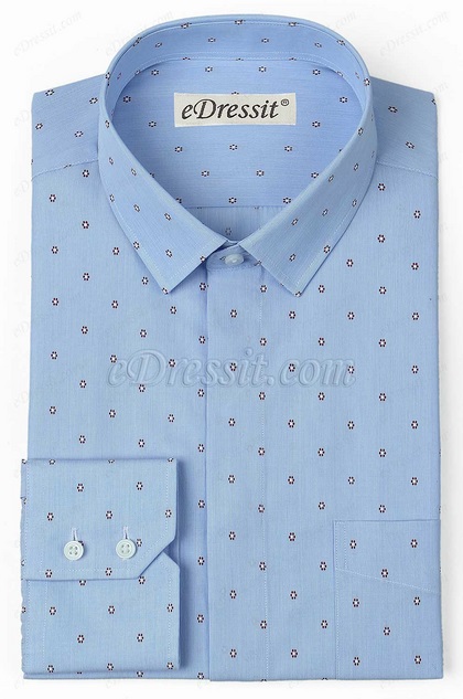 Custom Blue 100% Cotton Casual Shirt