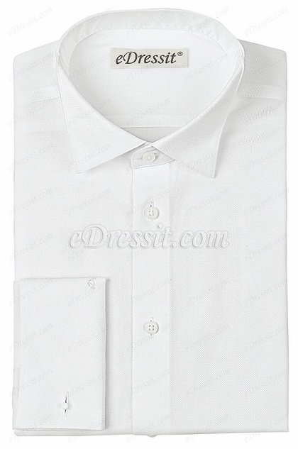 Custom White Non-iron 100% Cotton Tuxedo Shirt