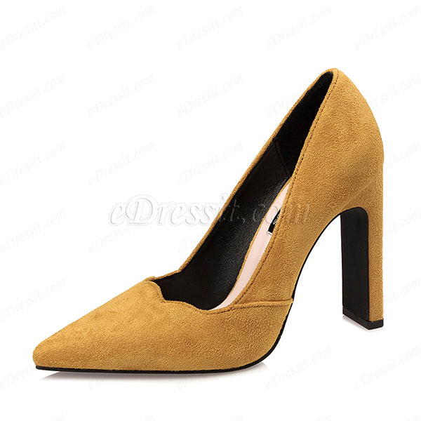 Talons Carré en Daim Bout Fermé Pour Femmes