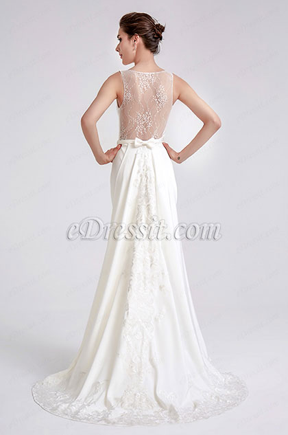 White Elegant Embroidery Detachable Party Dress