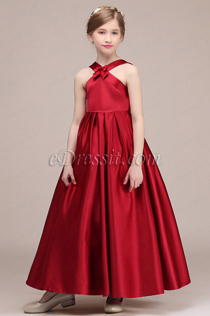 Red Classic Children Wedding Flower Girl Dress