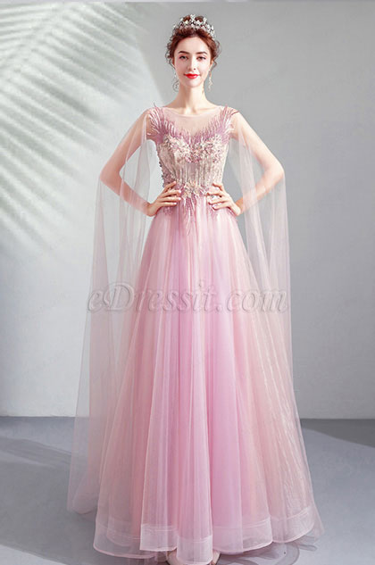 Elegantes langes Tüll Braut Abendkleid