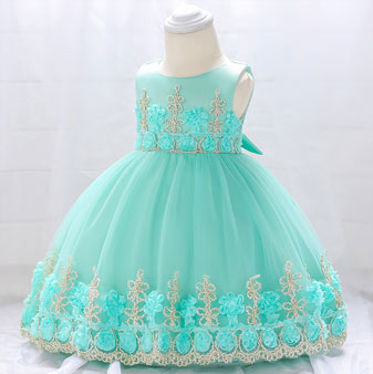 Round Neck Handmade Lace Baby Dress