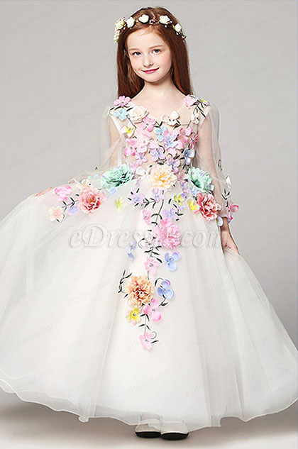 Pink Children Girl Wedding Flower Dress