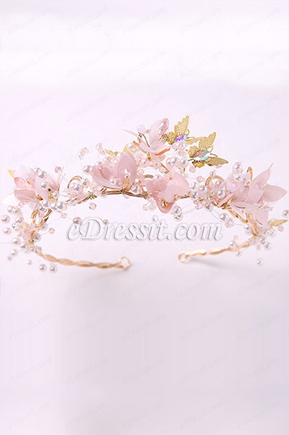 Розовый цветок Фея Girl Headpiece Hoop