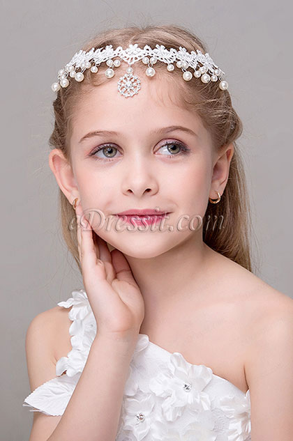 Floral Beads Little Girl Headwear Hair Hoop