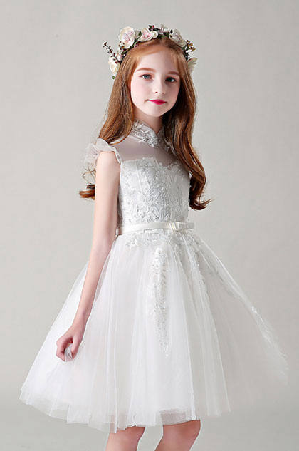 Bow-knot Lace Flower Girl Dress