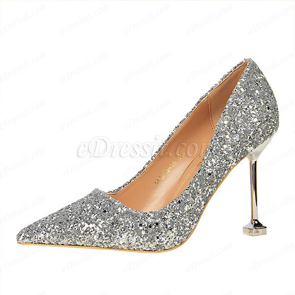 Zapatos de Tacón Alto con Brillo para Mujer