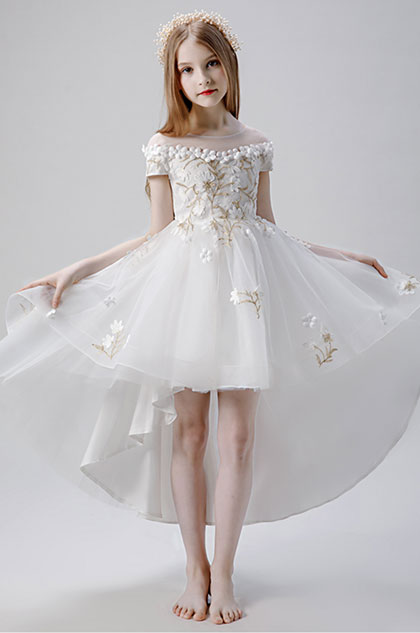 High Quality Embroidery Wedding Flower Girl Dress