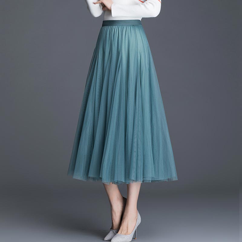 2021 Top Tea-length drape Spring/Summer Pleated Tulle skirt