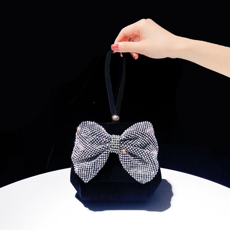 Velvet Butterfly Clutch Crystal Evening Bags