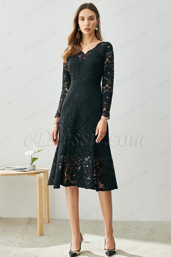 Sexy V-Cut Neckline Lace Appliques Party Evening Dress