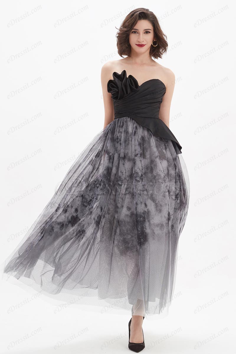 Black Corest Party Dress Simple Tulle Dress c2896