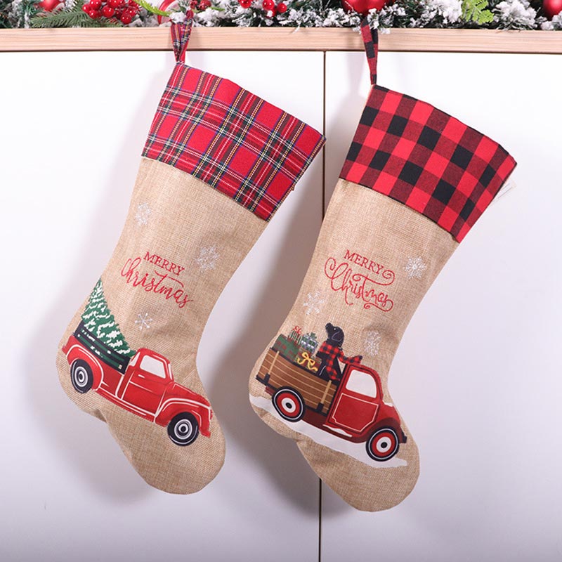 Christmas Gift Socks Candy Bags with Car Pattern