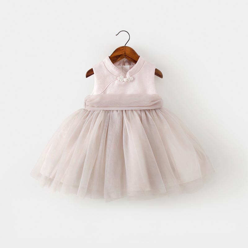 New High Quality High Collar Little Girl Dress