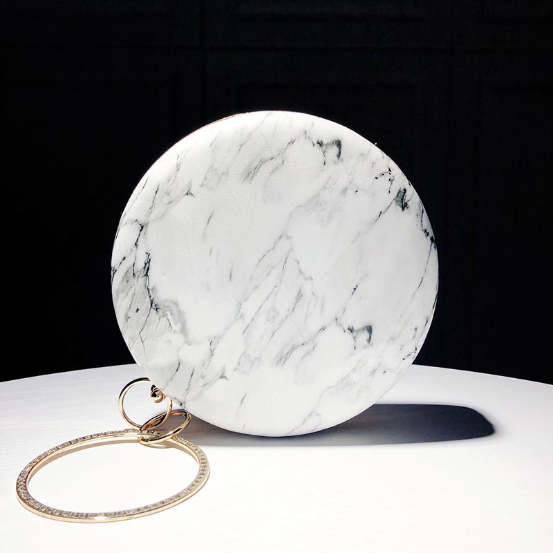 Womens Marbling Evening Clutch Bridal Prom Handbag