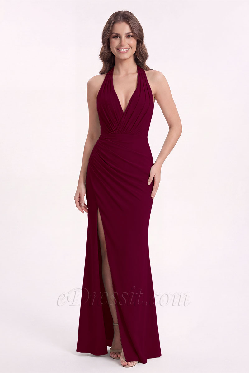 Valentina Halter Tie Back Bridesmaid Dress