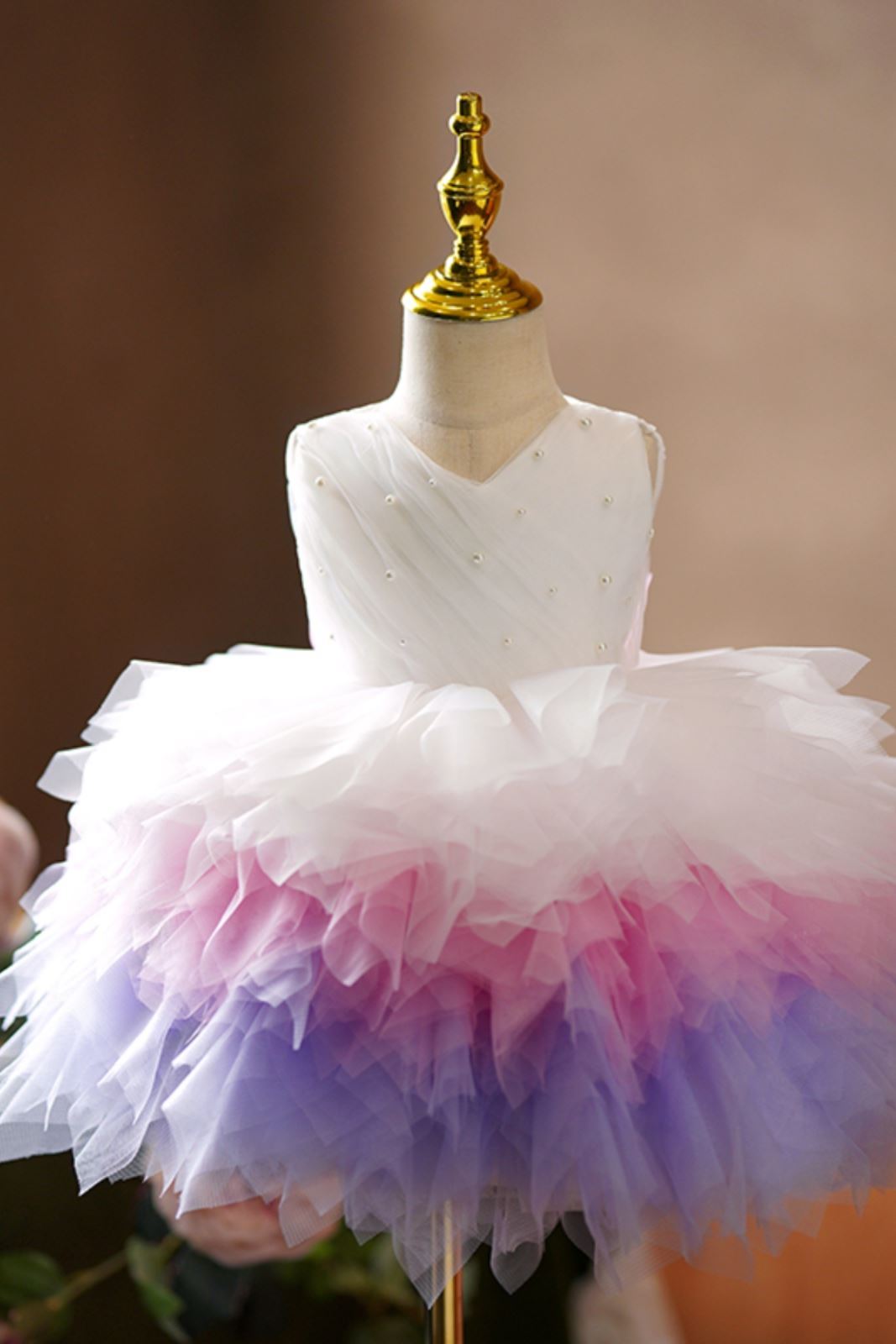 Princesse Longueur à Jambe Tulle robes de demoiselle d'honneur - fillette in Blanc