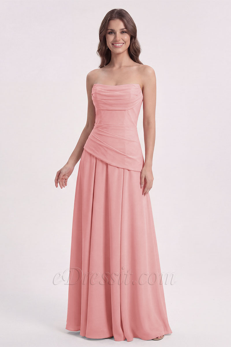 Elena Corset Back Draped Bridesmaid Dress