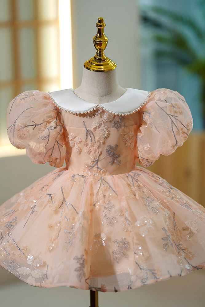 Princesa Hasta la Tibia Tulle vestidos para chica de flor in Rosa