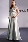 Elegant Single Rose Shoulder Evening Dress