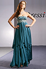 Elegant Silver crystal Evening Dress