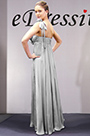 Elegant Single Rose Shoulder Evening Dress