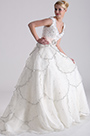 White Beades Prom Gown