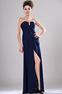 New Strapless U-neckline Evening Dress with Split