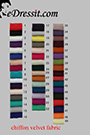 Samt Chiffon Farbemuster