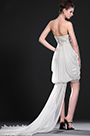 New Pure Strapless Party Dress with detachable train