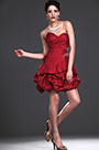 New Red Strapless Party Dress with detachable train