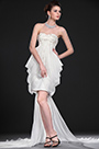 New Pure Strapless Party Dress with detachable train