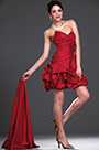 New Red Strapless Party Dress with detachable train