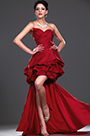 New Red Strapless Party Dress with detachable train
