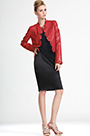 New Lady Red Leather Short Jacket Coat