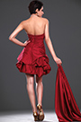 New Red Strapless Party Dress with detachable train
