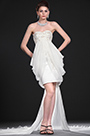 New Pure Strapless Party Dress with detachable train