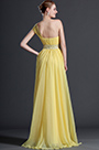Glamourös Gelb Ein Schulter Abendkleid