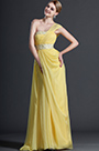 Glamourös Gelb Ein Schulter Abendkleid