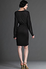 Black Elegant V-cut neckline Day Dress