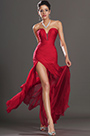 Stylish Ruched bodice Red Evening Dress